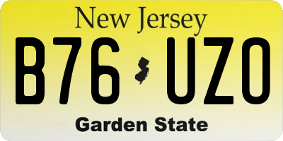 NJ license plate B76UZO