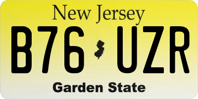 NJ license plate B76UZR