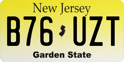 NJ license plate B76UZT