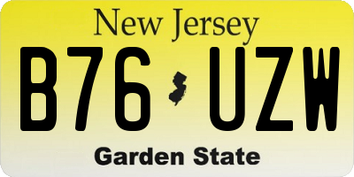NJ license plate B76UZW