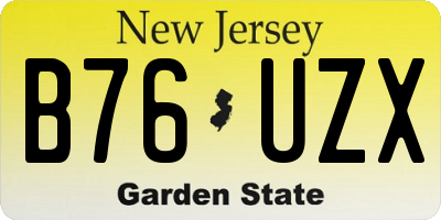 NJ license plate B76UZX