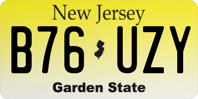 NJ license plate B76UZY