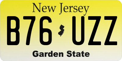 NJ license plate B76UZZ