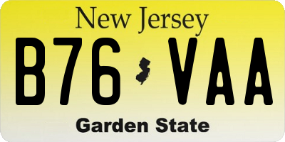 NJ license plate B76VAA