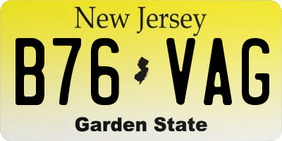 NJ license plate B76VAG