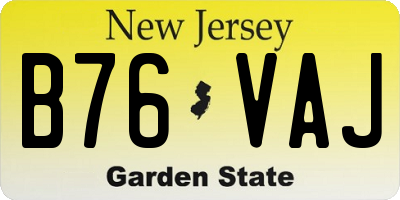 NJ license plate B76VAJ