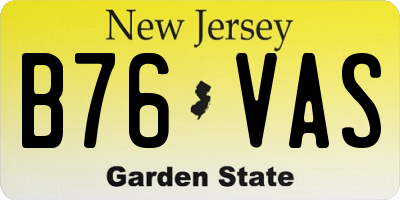 NJ license plate B76VAS