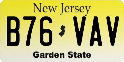 NJ license plate B76VAV