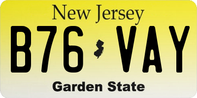 NJ license plate B76VAY