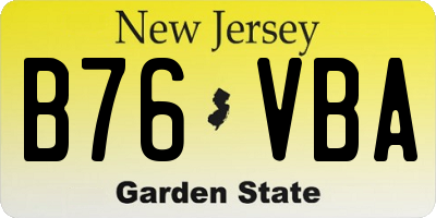 NJ license plate B76VBA