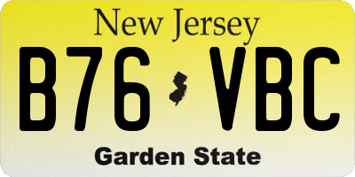 NJ license plate B76VBC
