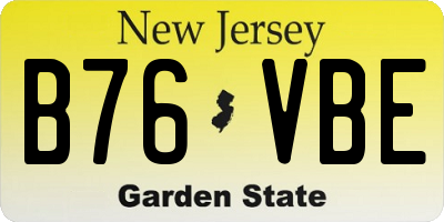 NJ license plate B76VBE