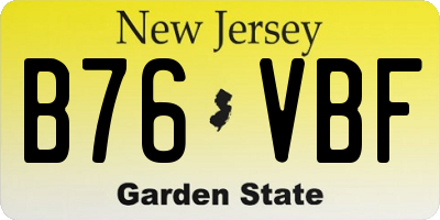 NJ license plate B76VBF