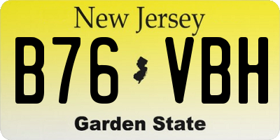 NJ license plate B76VBH