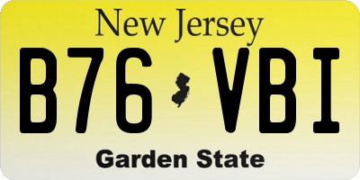 NJ license plate B76VBI