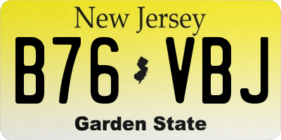 NJ license plate B76VBJ