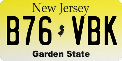 NJ license plate B76VBK