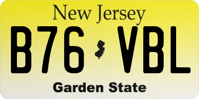 NJ license plate B76VBL