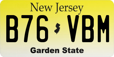 NJ license plate B76VBM
