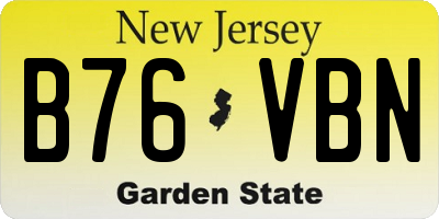 NJ license plate B76VBN