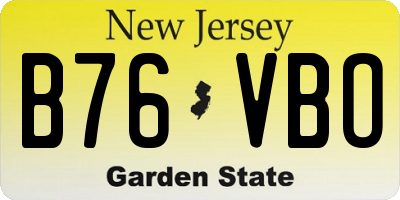 NJ license plate B76VBO