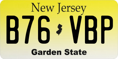 NJ license plate B76VBP