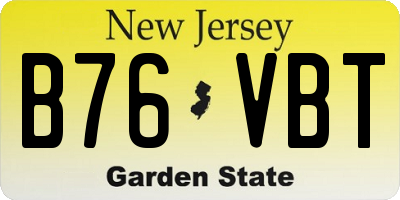 NJ license plate B76VBT