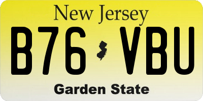 NJ license plate B76VBU