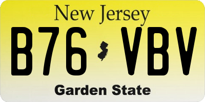 NJ license plate B76VBV
