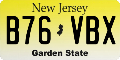 NJ license plate B76VBX