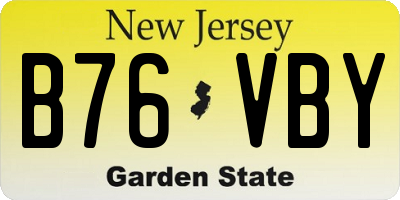 NJ license plate B76VBY