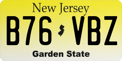 NJ license plate B76VBZ