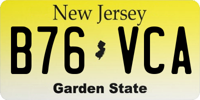 NJ license plate B76VCA