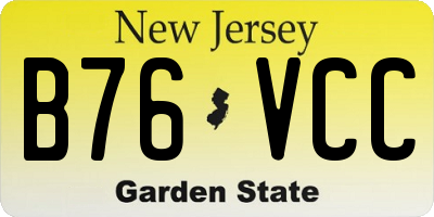 NJ license plate B76VCC