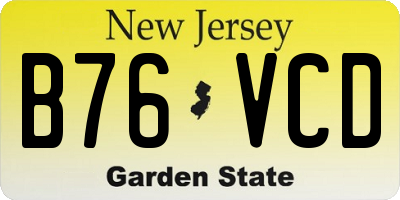 NJ license plate B76VCD