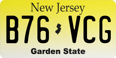 NJ license plate B76VCG