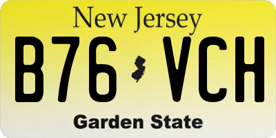 NJ license plate B76VCH