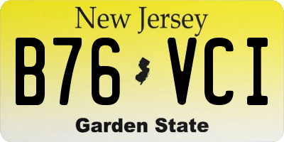 NJ license plate B76VCI