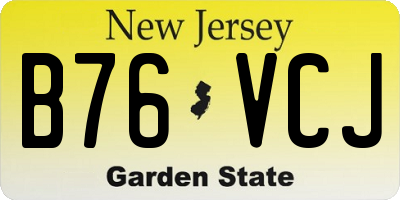NJ license plate B76VCJ