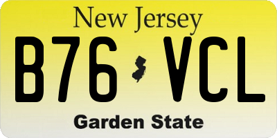 NJ license plate B76VCL
