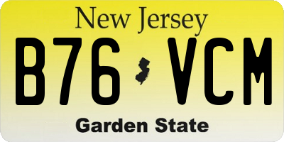 NJ license plate B76VCM