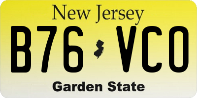 NJ license plate B76VCO