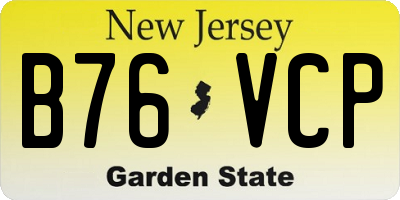 NJ license plate B76VCP