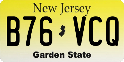 NJ license plate B76VCQ