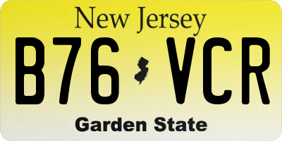 NJ license plate B76VCR