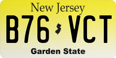 NJ license plate B76VCT