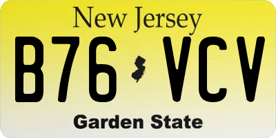 NJ license plate B76VCV