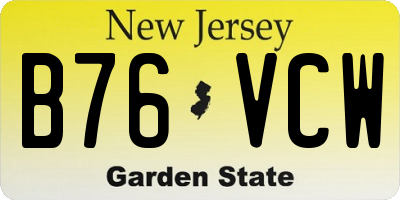 NJ license plate B76VCW