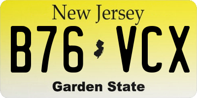 NJ license plate B76VCX