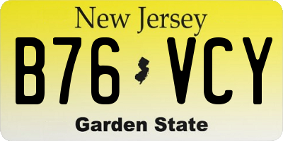 NJ license plate B76VCY
